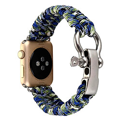 Avizar Bracelet Apple Watch 38 et 40 mm Cordon tressé en Nylon - Bleu et Vert