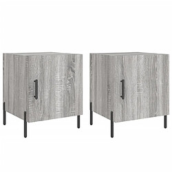 Maison Chic Lot de 2 Tables de chevet - Tables de Nuit sonoma gris 40x40x50cm bois d'ingénierie