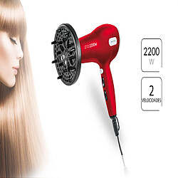 Sèche-cheveux professionnel + diffuseur, 2 vitesses, 3 températures, 2200, Rouge, MPM, MSW-11 pas cher