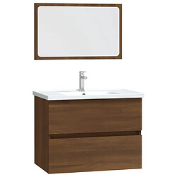 vidaXL Ensemble de meubles de salle de bain 2 pcs Chêne marron