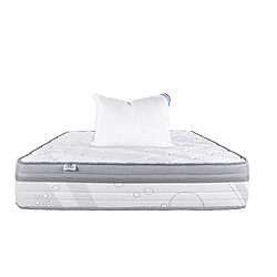 LUXURY LITERIE Matelas 90x190 cm, Relaxation, 26cm, Ressorts Ensachés, Mousse Haute Densité, ergonomique, Soutien ferme + Oreiller