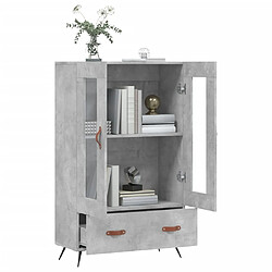 Avis vidaXL Buffet haut gris béton 69,5x31x115 cm bois d'ingénierie