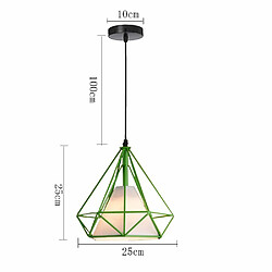 Acheter Stoex Suspension luminaire Lustre Abat-jour Industrielle forme Diamant E27 Vert pour Cuisine Salle à manger Salon Chambre Restaurant