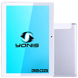 Yonis Tablette tactile 4G Android 10 pouces + SD 4Go Tablette 4G 10.1 Pouces Ecran FHD Android 8.0 Déca Core 3Gb+32GB Dual Sim Argent + SD 4Go YONIS