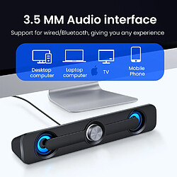 Acheter Universal V111 Ordinateur Bluetooth Haut-parleur Stéréo Subwoofer Bureau Home Ordinateur Audio PC Ordinateurs portables Écran plat TV Surround Tube en acier