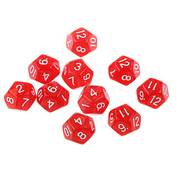 Acheter 10pcs Douze Faces De Dés D12 Jouer D & D Jeux Rpg Parti Dices Rouge