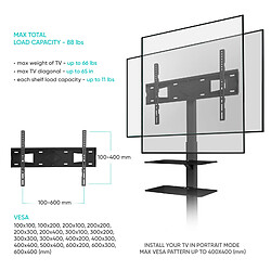 Onkron TS5550 Noir, Support universel pour TV de 32" à 65", 40 kg max pas cher