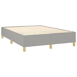 Sommier à lattes et matelas LED,Cadre à lattes de lit pour Adulte Gris clair 140x190 cm Tissu -MN87630 pas cher