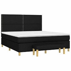 Avis Maison Chic Structures de lit + matelas,Lit à sommier tapissier avec matelas Noir 180x200 cm Tissu -MN13516