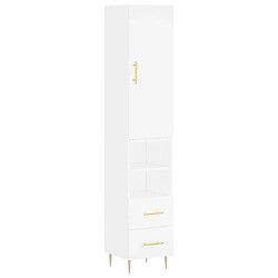 Maison Chic Buffet,Meuble de Rangement,commode pour salon,Cuisine Blanc 34,5x34x180 cm Bois d'ingénierie -MN90115