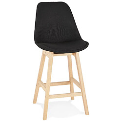 Alterego Tabouret snack mi-hauteur 'TERESA MINI' style scandinave en tissu noir