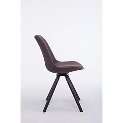 Avis Decoshop26 Chaise de salle à manger x1 chaise visiteur assise pivotant à 360° en tissu marron piètement rond en bois noyer 10_0003480