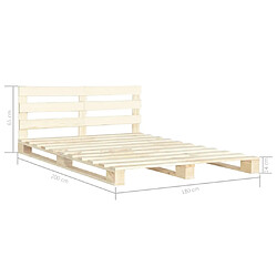 vidaXL Cadre de lit de palette sans matelas bois massif pin 180x200 cm pas cher