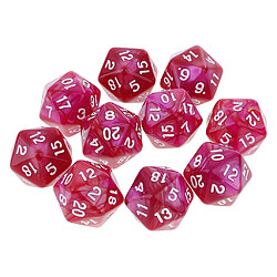 10 Pcs 20 Faces Dés D20 Polyédrique Dés Pour Donjons Et Dragons Jeux De Table Violet Rouge dés D20 multi-faces