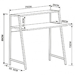 Acheter Table d'ordinateur / bureau informatique DUMONT noyer / argent hjh OFFICE