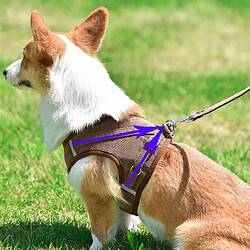 Acheter Universal Gilet à faisceaux réglable pour chiens et chats Gilet à faisceaux réflecteur pour chiens et chats avec corde de plomb à traction Accessoires pour animaux de compagnie Gilet respirant pour animaux de compagnie | Harnais (marron)