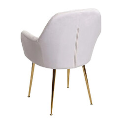 Acheter Mendler Lot de 6 chaises de salle à manger HWC-F18, chaise de cuisine, design rétro ~ velours crème-blanc, pieds dorés