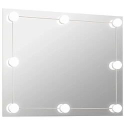 Maison Chic Miroir mural Rectangulaire | Miroir Décoration sans cadre avec lampes LED pour Maison Salle de Bain Verre -GKD71108