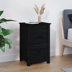 vidaXL Table de chevet Noir 40x35x61,5 cm Bois de pin massif