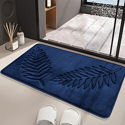 LUUCOZK Tapis de bain antidérapants absorbants à séchage rapide pour salle de bain - Bleu foncé-40x50CM Forme en U 