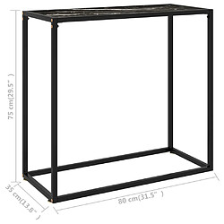 vidaXL Table console Noir 80x35x75 cm Verre trempé pas cher