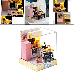 Auto Assemblés BRICOLAGE Artisanat Cuisine Salle À Manger Mini Miniature En Bois Dollhouse Ensemble Modèle Couverture Antipoussière pour Fille Cadeau