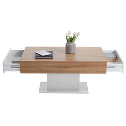 Avis FMD Table basse chêne antique et blanc