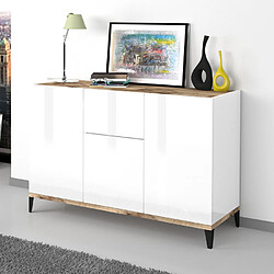 Ahd Amazing Home Design Buffet 120x40cm Design Moderne 3 Portes Tiroir Salon Rachel Wood