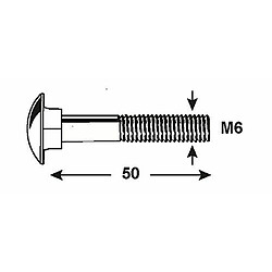 Connex KL4110650 Vis à tête bombée M6 x 50 mm galvanisées 1000 g