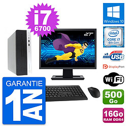 PC HP 400 G4 SFF Ecran 27" Intel i7-6700 RAM 16Go Disque 500Go Windows 10 Wifi · Occasion 