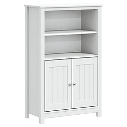 Maison Chic Armoire de salle de bain,Meuble de rangement,Meuble haut BERG blanc 69,5x34x110 cm pin massif -GKD393823