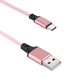 Wewoo Câble rose pour Samsung Galaxy S8 et S8 + / LG G6 / Huawei P10 P10 Plus / Xiaomi Mi 6 Max 2 autres Smartphones 1m 2A Sortie USB vers USB-C / Type-C Nylon Weave de synchronisation de données de style,