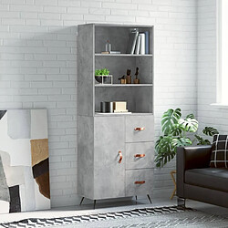 Maison Chic Buffet,Meuble de Rangement,commode pour salon,Cuisine Gris béton 69,5x34x180 cm Bois d'ingénierie -MN54459