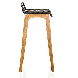 Tabouret de bar / tabouret de comptoir LONSO W chêne / plastique noir hjh OFFICE pas cher