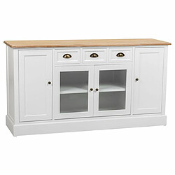 Buffet Alexandra House Living Blanc Marron Alliage de Zinc Bois MDF 40 x 80 x 150 cm 