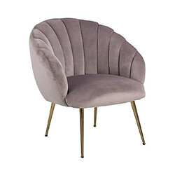 Avis Mes Fauteuil 76x76x81 cm en tissu velours vieux rose