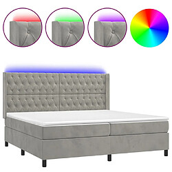 Sommier à lattes,Cadre à lattes de lit pour Adulte matelas et LED Gris clair 200x200 cm -MN86876