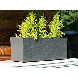 Balconnière rectangulaire Volcania Up effet pierre 25 L Gris Galet - Eda