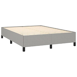 Avis vidaXL Sommier à lattes de lit avec matelas Gris clair 140x190cm Tissu