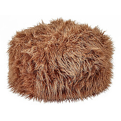 Beliani Pouf en fausse fourrure 50 x 50 x 30 cm marron TUKKI 