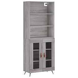 vidaXL Buffet haut Sonoma gris 69,5x34x180 cm Bois d'ingénierie