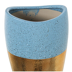 Vase Alexandra House Living Bleu Doré Céramique 13 x 18 x 36 cm