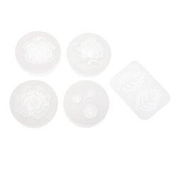 Bijou pendentif moule silicone diy Fleur Feuille 5pcs Moule Silicone Fleur Feuille pour Pendentifs Diamant DIY / Fabrication de Bijoux / Pâtisserie / Décoration de Fondant / Cadeau d'Artisanat / Art / Bricolage