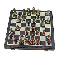 Avis Kit D'échecs En Métal D'échiquier En Cuir Pliant de 30 Cm, Ensemble D'échecs élégant de Pièces D'échecs, Rangement Intégré