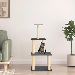 vidaXL Arbre à chat avec griffoirs en sisal gris foncé 111 cm 