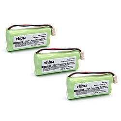 vhbw set de 3 batteries 800mAh pour téléphone fixe sans fil V-Tech LS6315, LS6315-2, LS6325, LS6325-2, LS63253, LS6325-3, LS63254, LS6325-4 