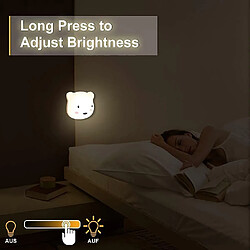 Avis Universal Lumière de nuit LED enfant, bébé rechargeable enfant sans fil changement de couleur lumière de nuit lumière tactile USB portable lumière de chambre dimmable ours mignon lumière de nuit chambre bébé chambre à coucher lecture, (blanc)