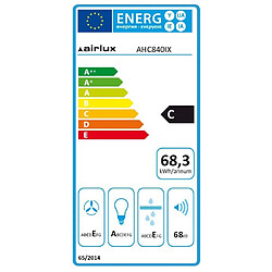 Hotte classique 80cm 350m3/h inox - ahc840ix - AIRLUX