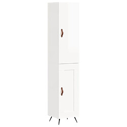 Maison Chic Buffet,Meuble de Rangement,commode pour salon,Cuisine Blanc brillant 34,5x34x180 cm Bois d'ingénierie -MN11387