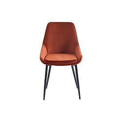 Avis Vente-Unique Lot de 2 chaises - Velours et métal noir - Terracotta - MASURIE